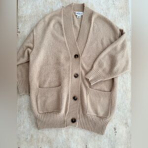 For The Republic Beige Knit Cardigan Sweater size M